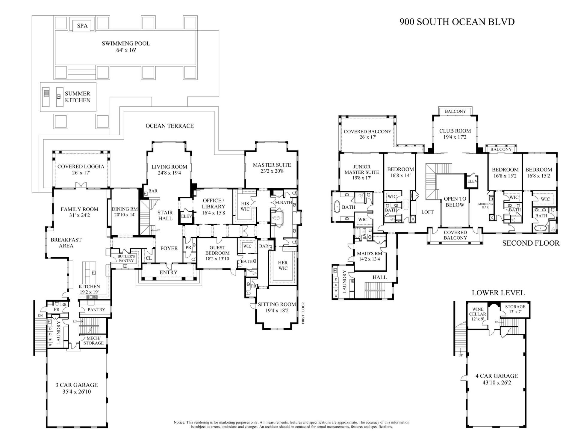 900 S Ocean Boulevard, Manalapan, FL 33462 Floor Plan
