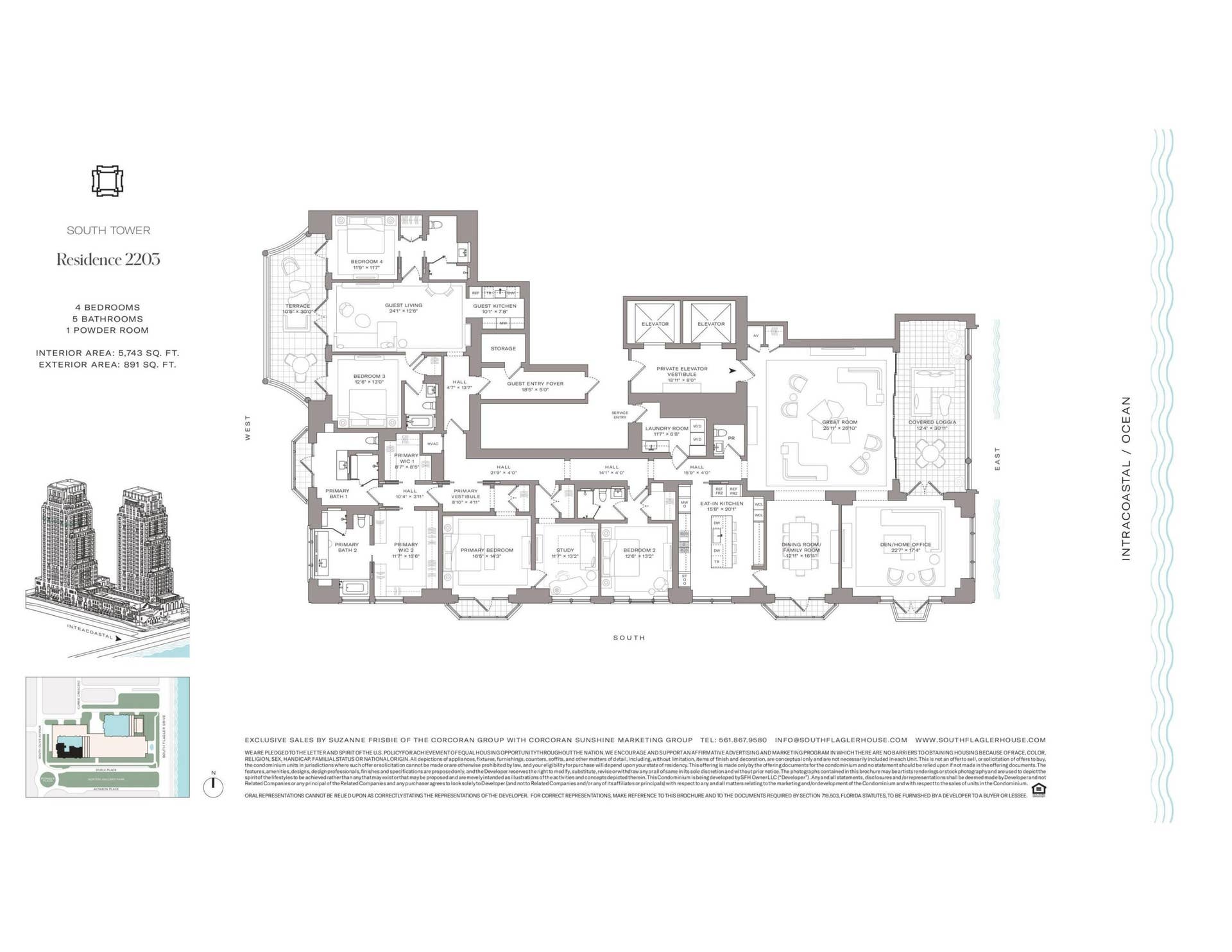1355 S Flagler Drive, #2203, West Palm Beach, FL 33401 Floor Plan
