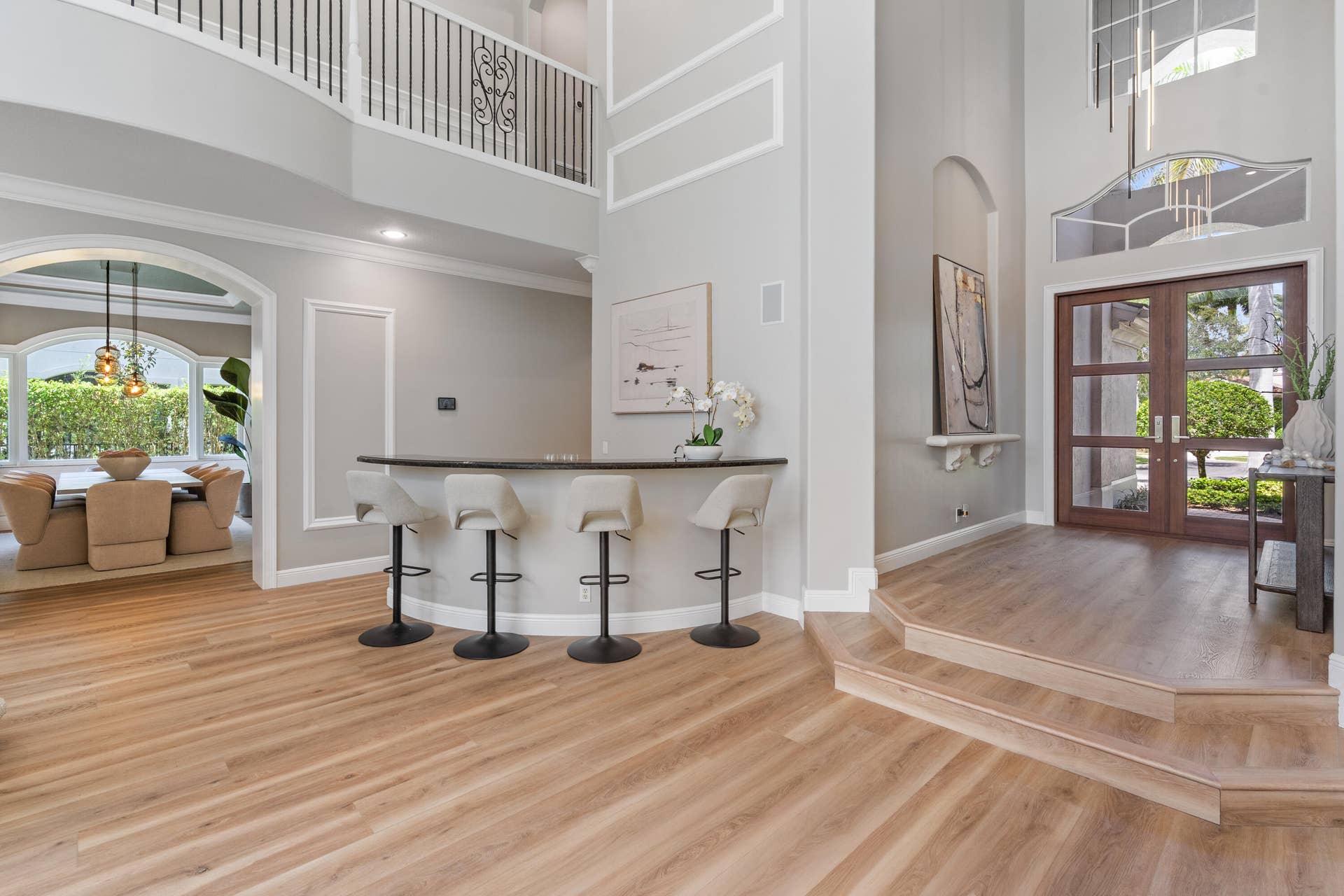 432 Savoie Drive, Palm Beach Gardens, FL 33410 Welcoming Foyer with Custom Wood Doors
