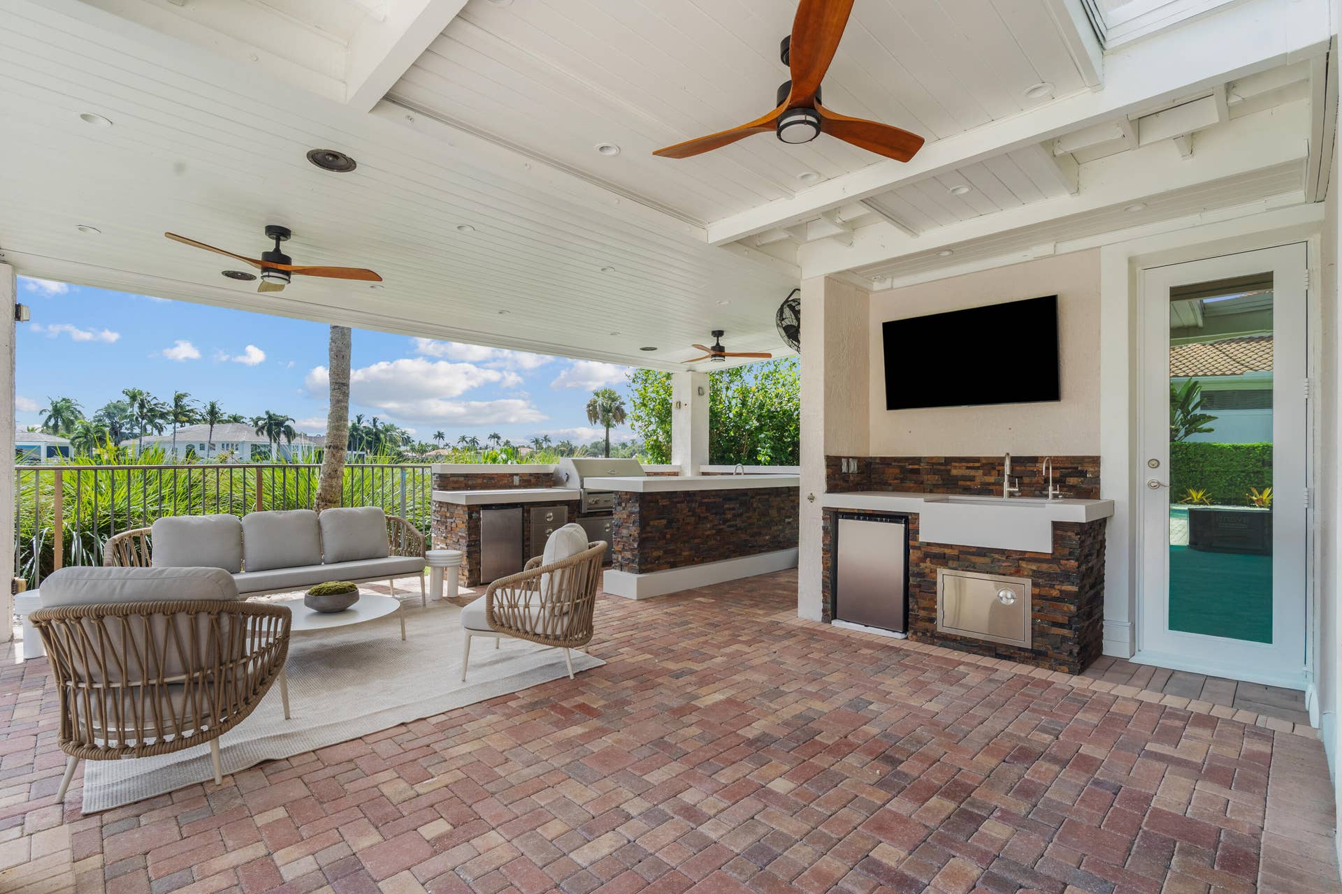 432 Savoie Drive, Palm Beach Gardens, FL 33410 Outdoor Kitchen with 2 new refrigerators