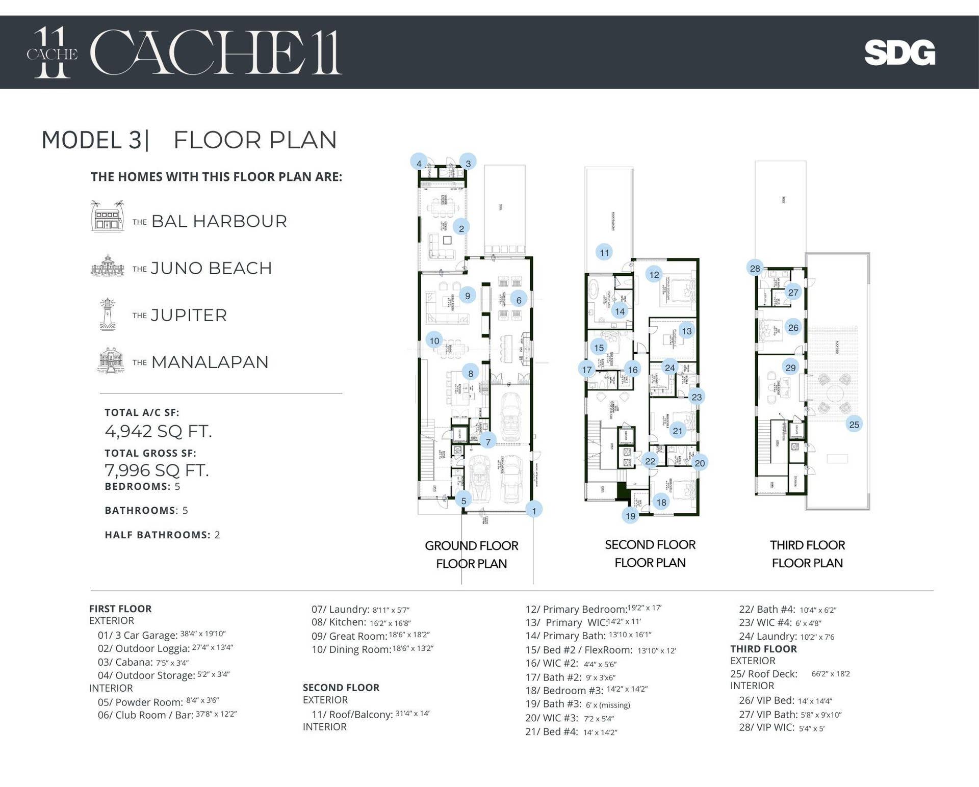 810 Palm Trail, Delray Beach, FL 33483 CACHE11 Model 3 Floor Plan