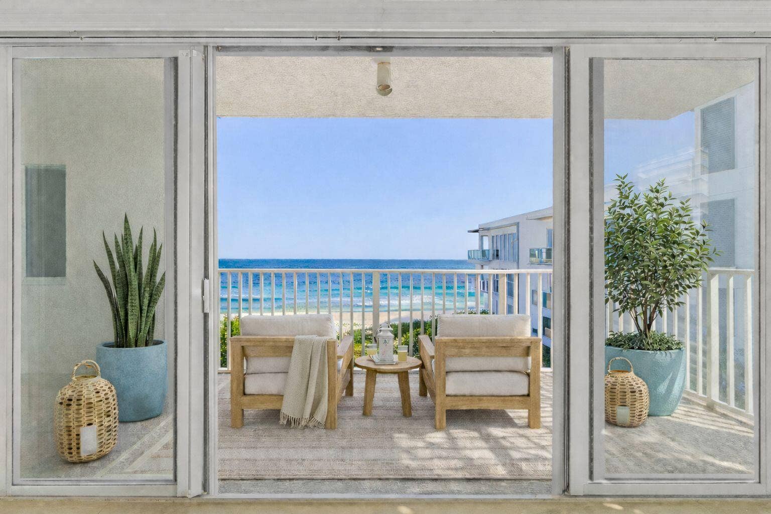 1203 Hillsboro Mile, #P3, Hillsboro Beach, FL 33062 Digitally Staged: Beach Patio