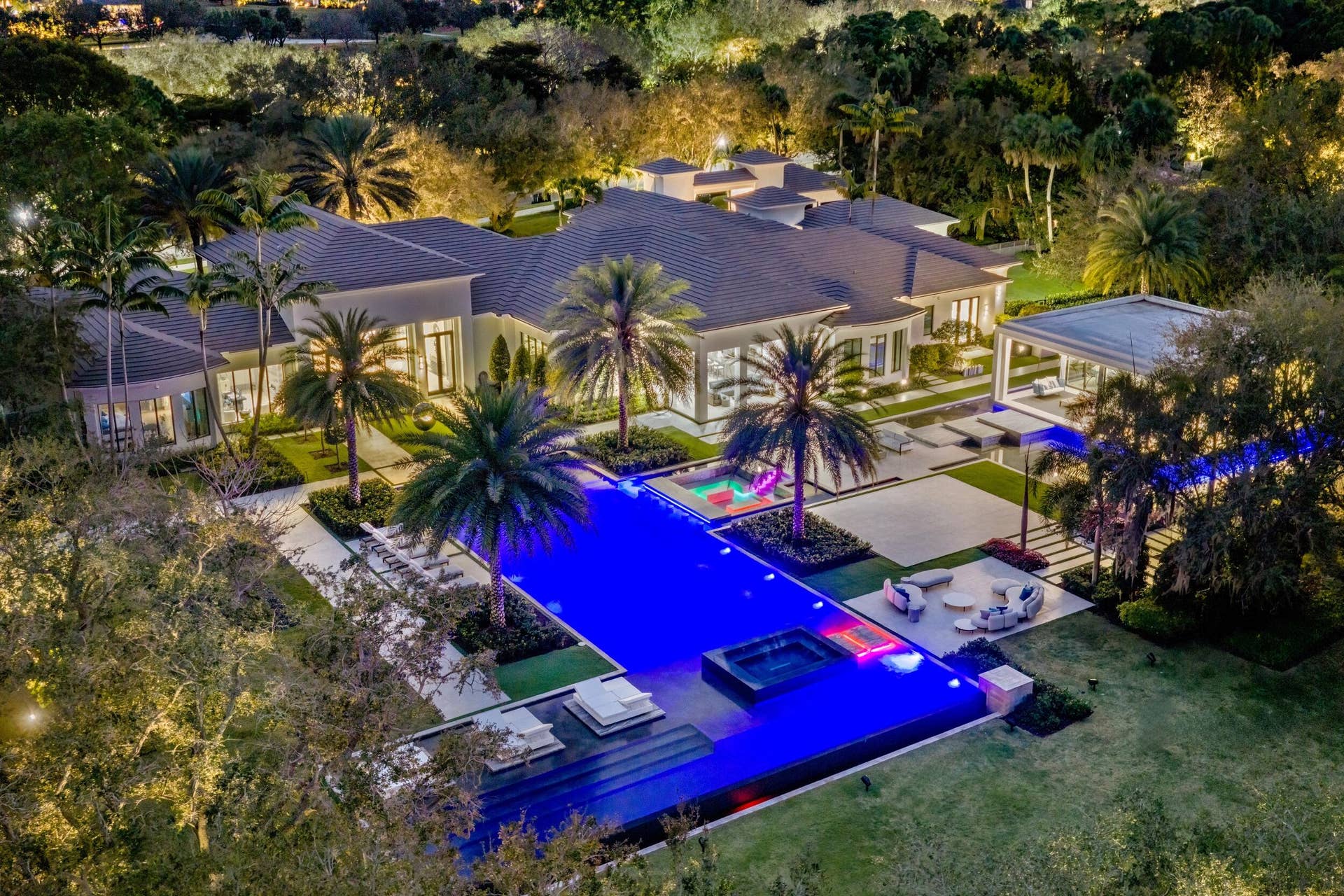 16191 Quiet Vista Circle, Delray Beach, FL 33446 Twilight aerial
