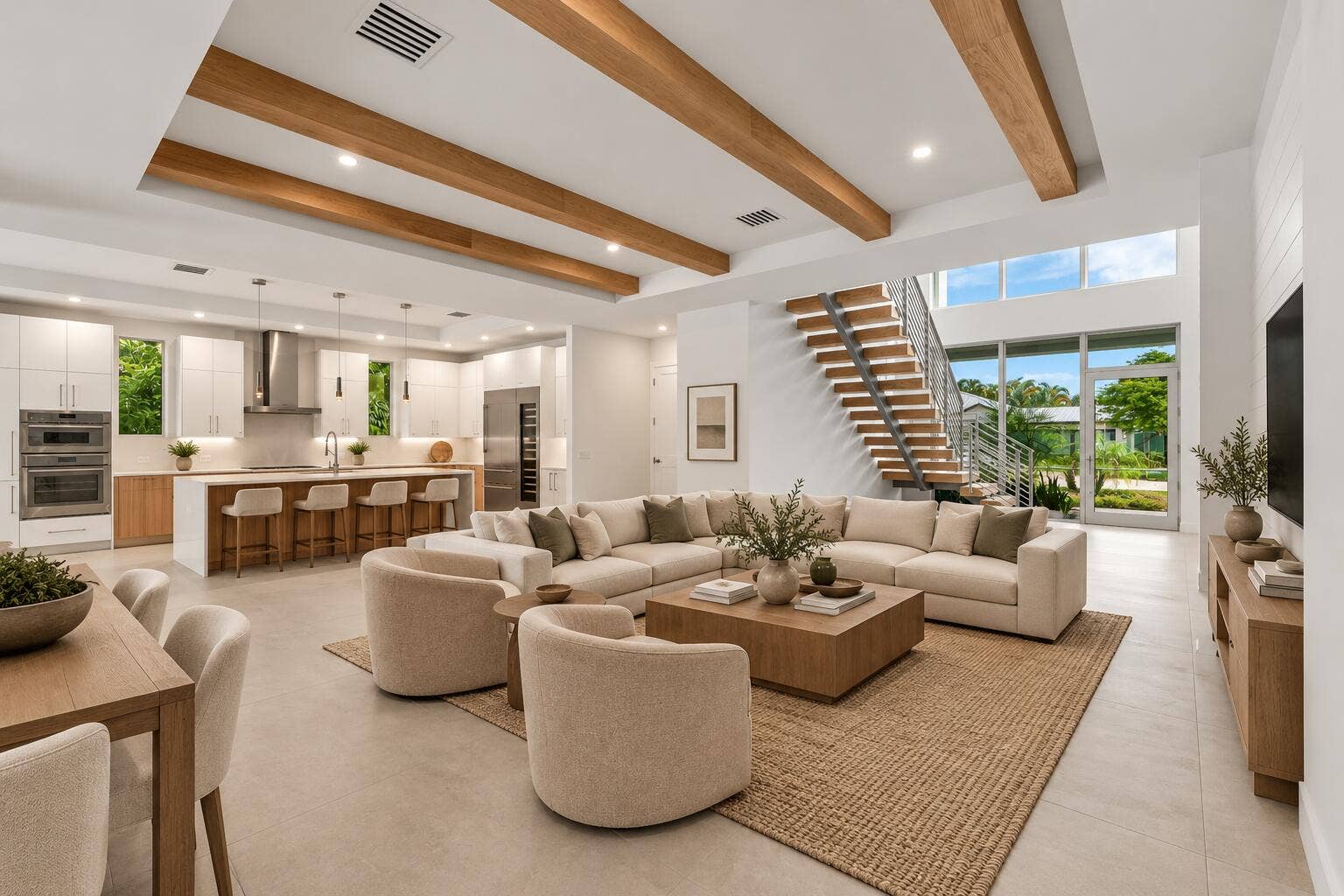 417 Lake Drive, Delray Beach, FL 33444 Cohesive Modern Open-Plan Interior