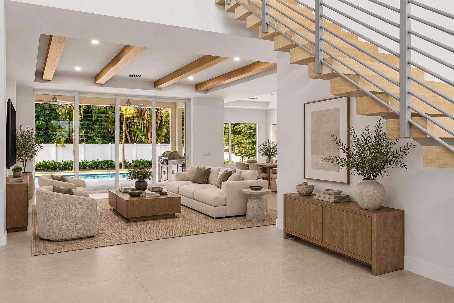 417 Lake Drive, Delray Beach, FL 33444 Warm Coastal Luxury Living Room