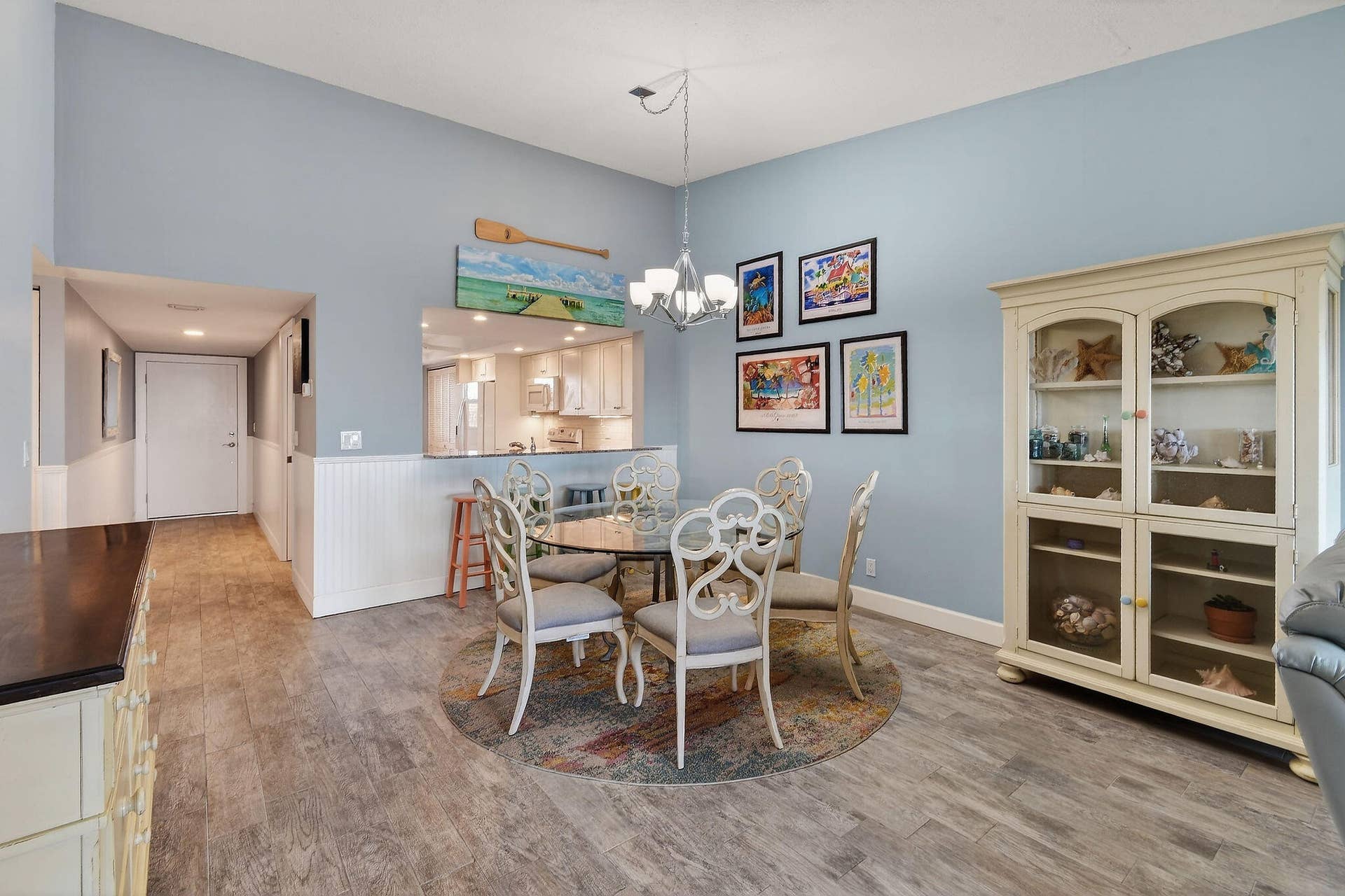 Fully remodeled with pass through kitchen to bar and dining area