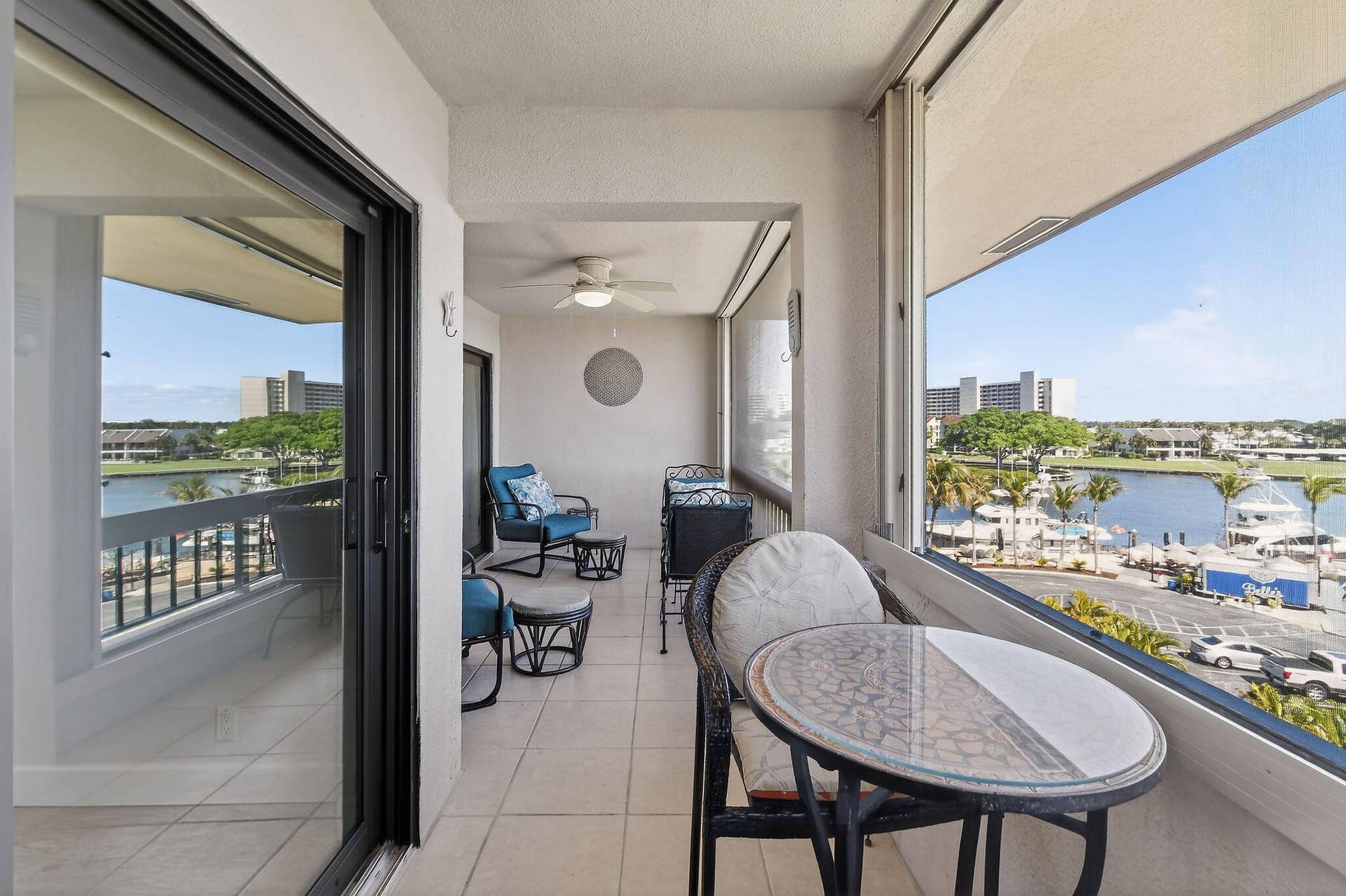 Large Balcony with view to the Intracoastal
