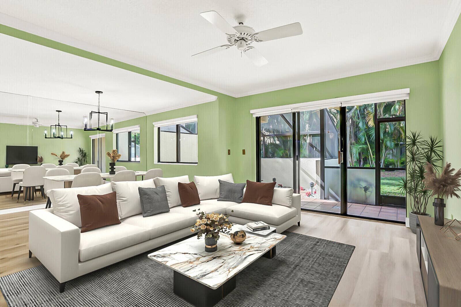215 Oak Harbour Drive, Juno Beach, FL 33408 Living / Dining Virtually Staged