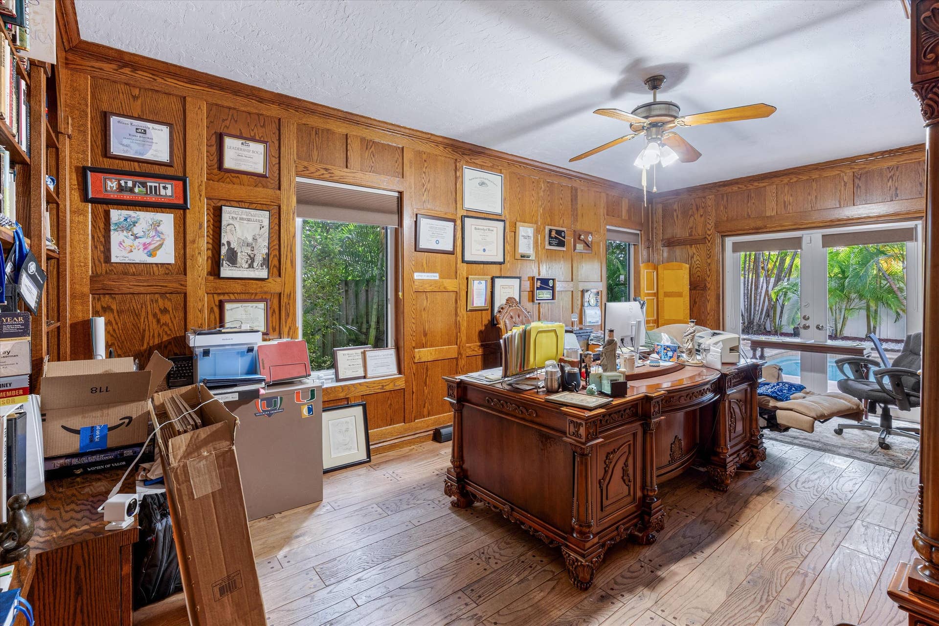 710 Marble Way, Boca Raton, FL 33432 Study with Built in Bookshelves.