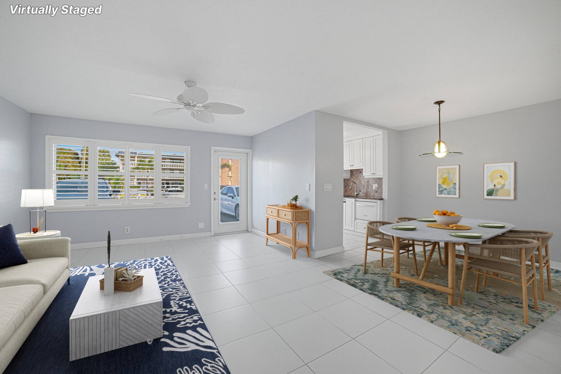 130 Doolen Court, #108, North Palm Beach, FL 33408 Virtually Staged Living/Dining Area