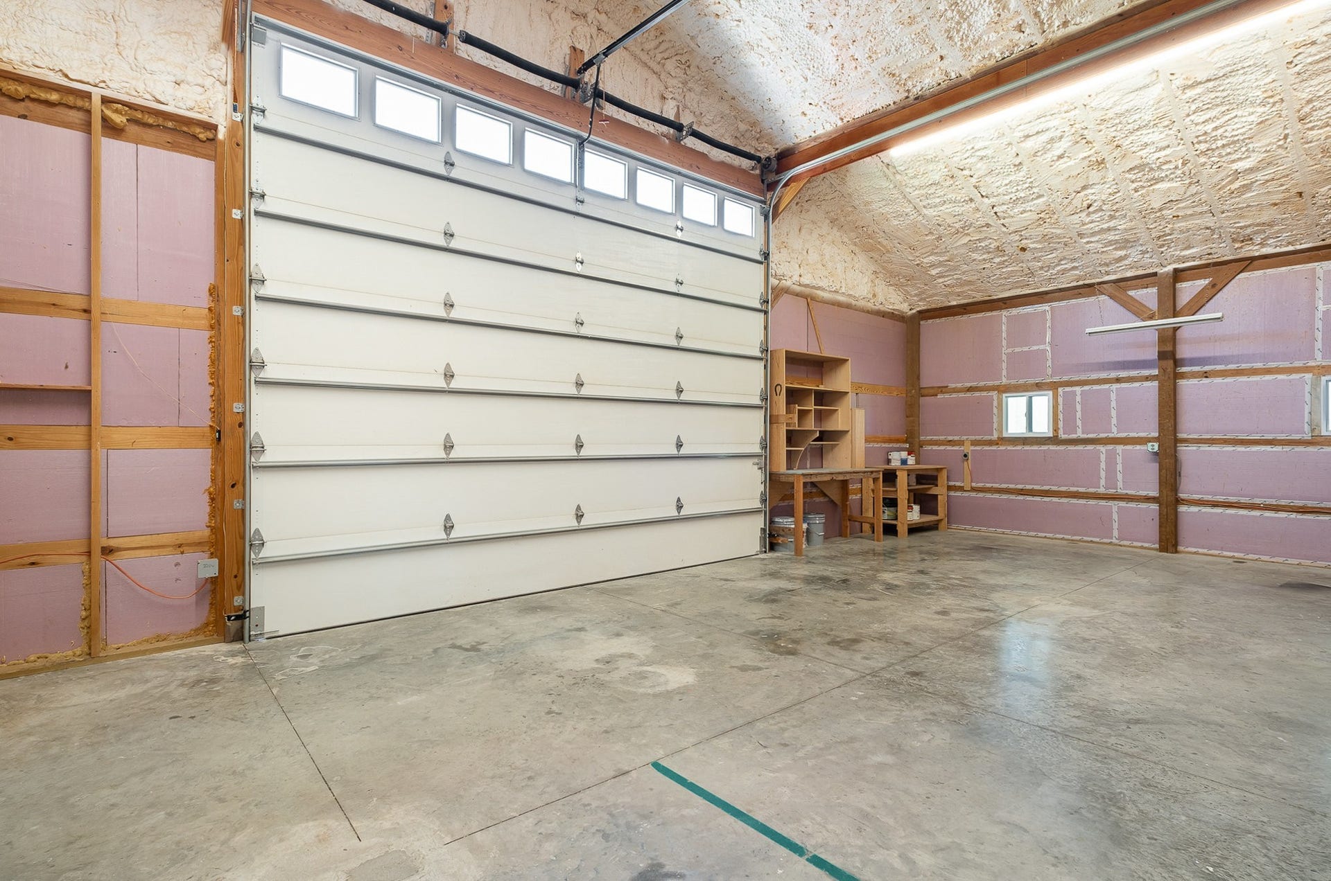 129 Highway 82 East, Bell Buckle, TN 37020 Secondary view of the attached garage / workshop showing the insulation that is already installed to help keep the area comfortable while you are utilizing the space.