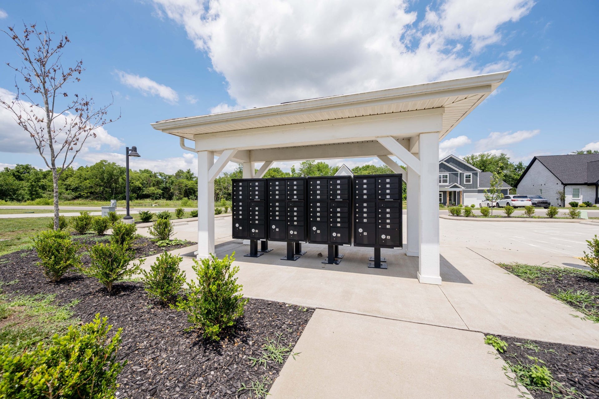 Secure mail kiosk plus large parcel lockers to keep your larger deliveries safe