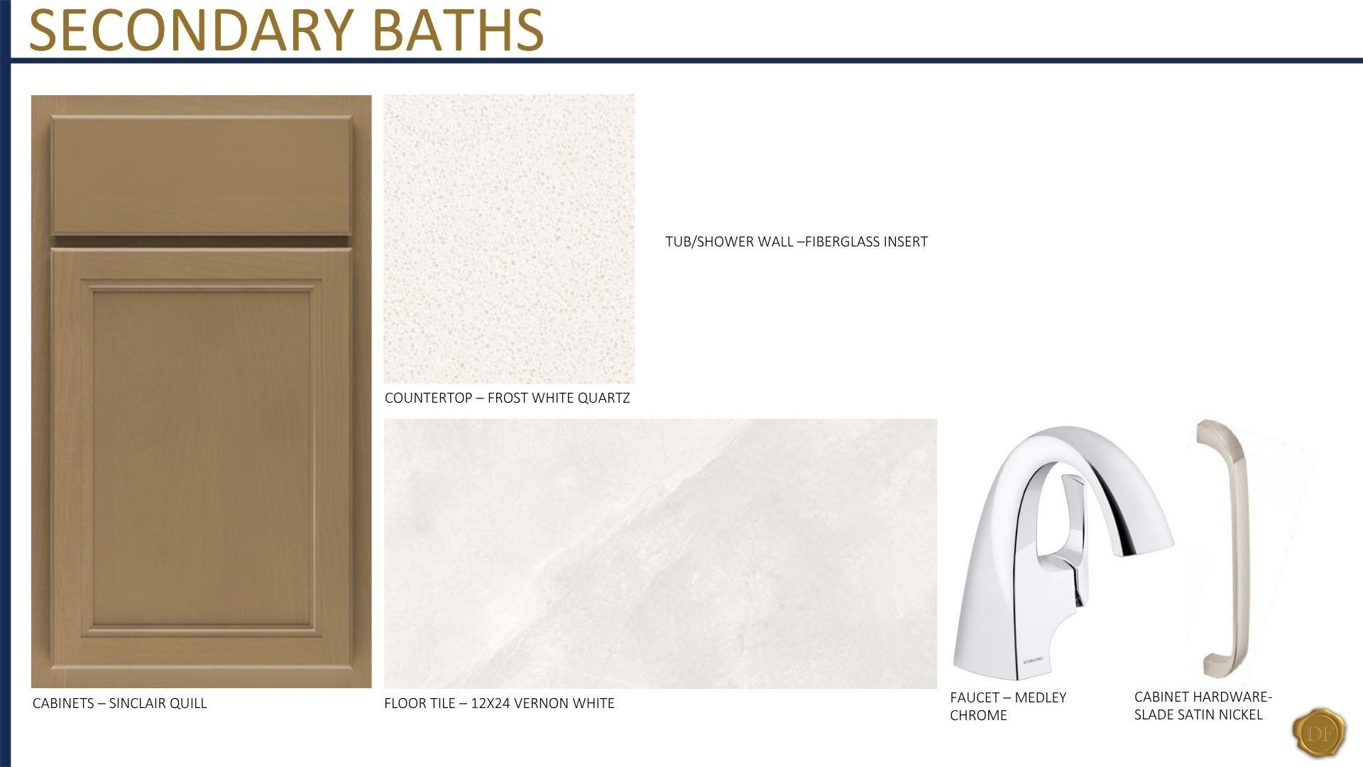 3521 Winterfell Drive, Murfreesboro, TN 37129 Secondary bathroom will have a stained double vanity with quartz countertop and upgraded tile flooring!