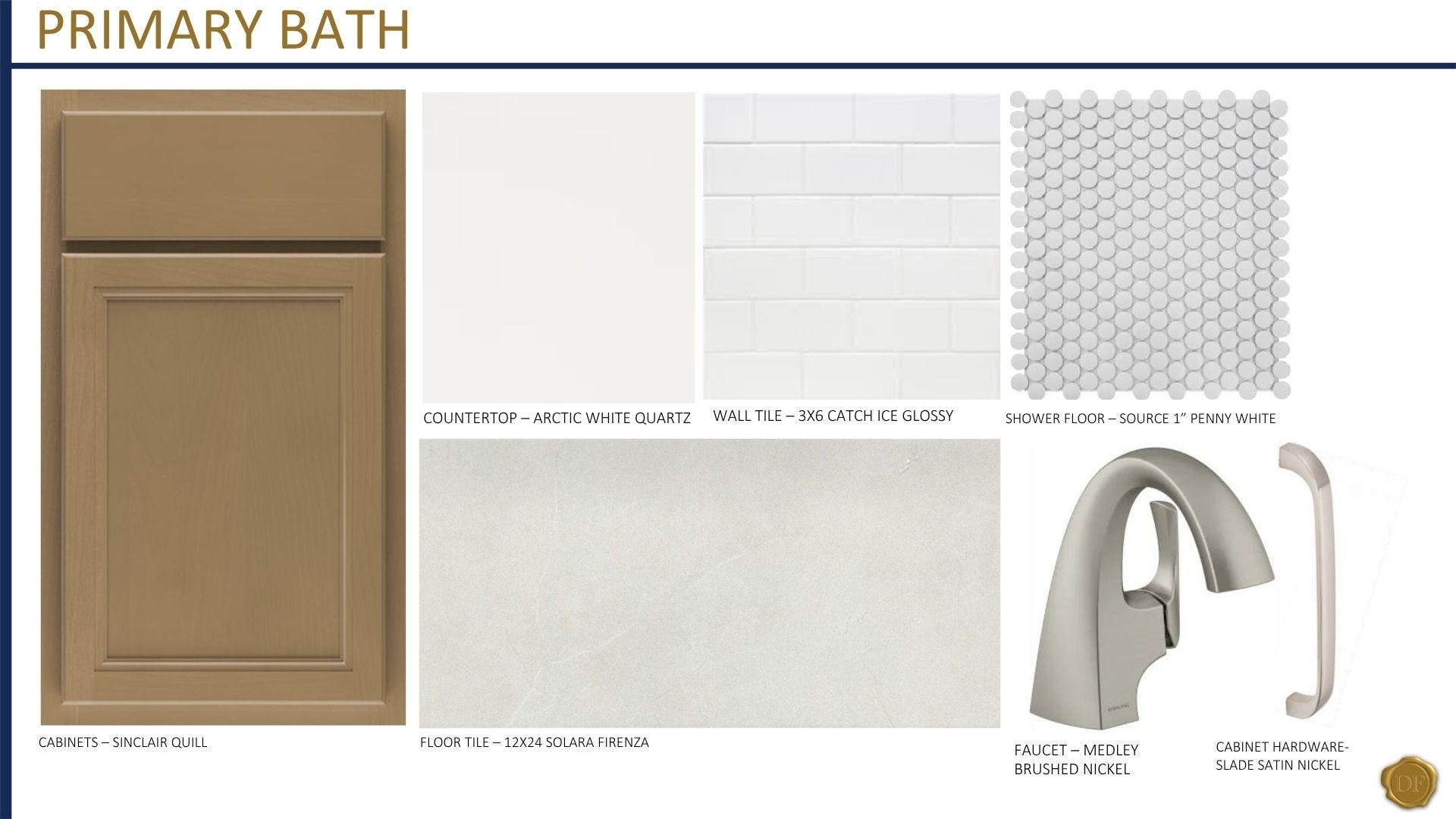 3521 Winterfell Drive, Murfreesboro, TN 37129 Primary Bath will have a double vanity with stained cabinetry, quartz countertops, a large walk-in shower, linen closet, separate water closet, upgraded tile flooring, and brushed nickel hardware/fixtures.