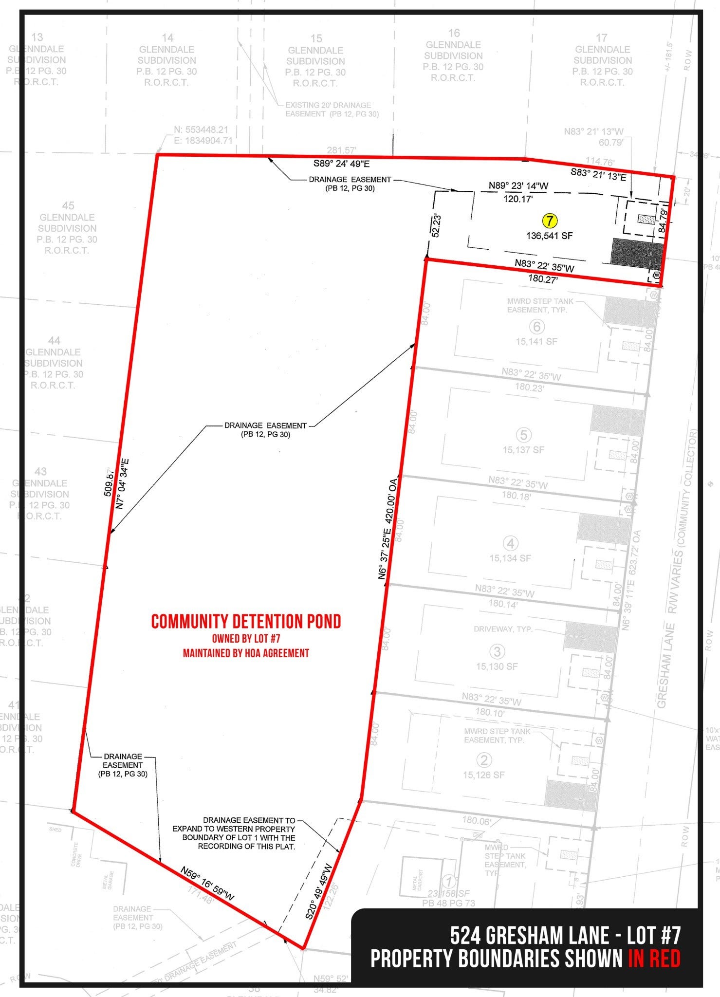 524 Gresham Lane, Murfreesboro, TN 37129 524 Gresham | Property Boundaries - Enhanced for Illustration Purposes