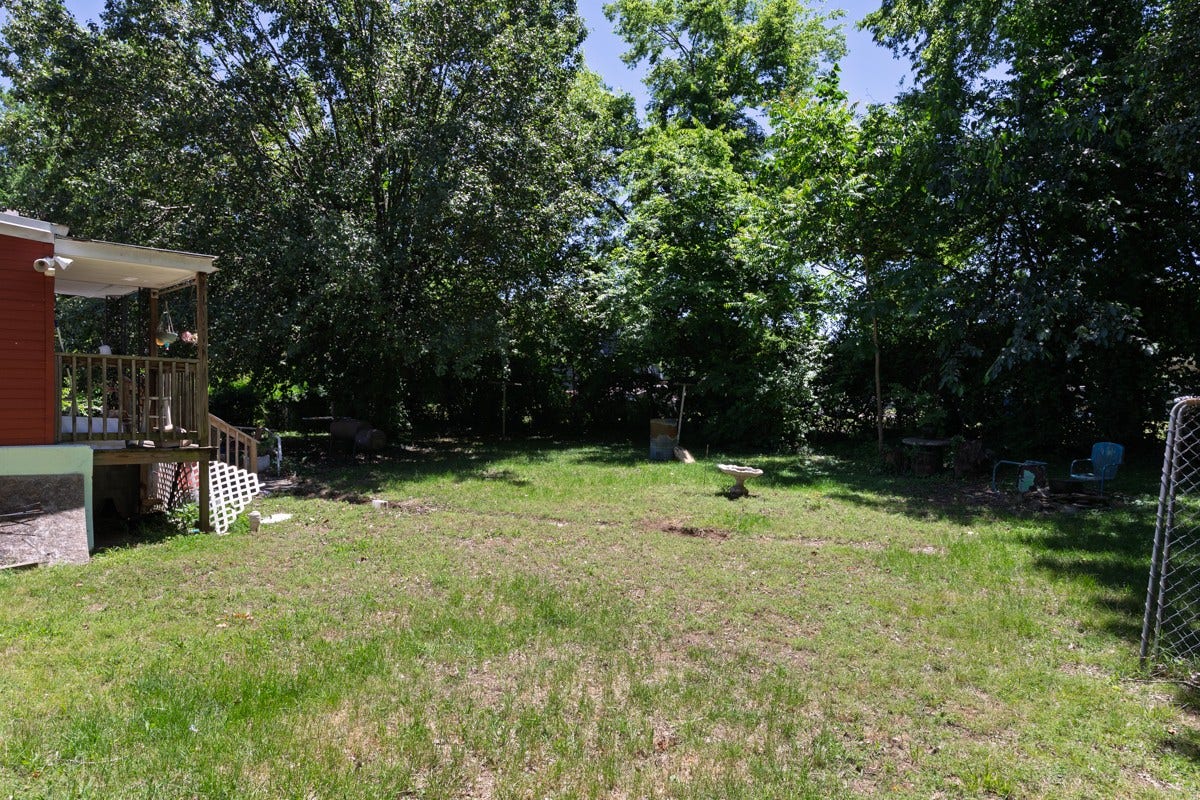 Back yard offers privacy.
