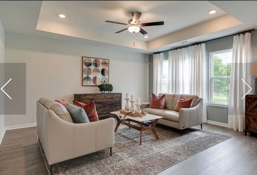 628 Brookside Dr, Mount Pleasant, TN 38474 This is a stock photo of a furnished Sugar Creek Model that will show how this home can be furnished.