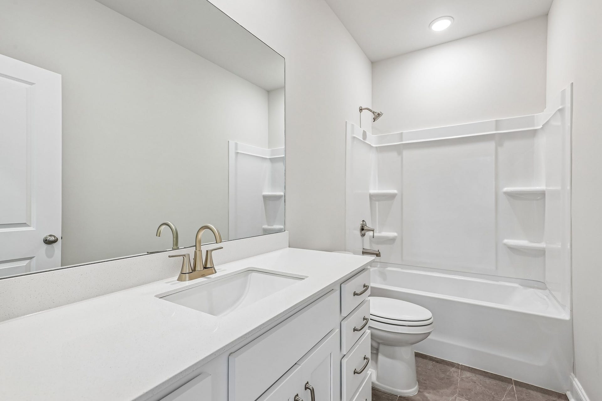 2705 Wilkinson Pike, #2, Murfreesboro, TN 37129 Bath 2 is located on the 2nd floor and features tile flooring and quartz countertops, combining durability with a clean, modern design.