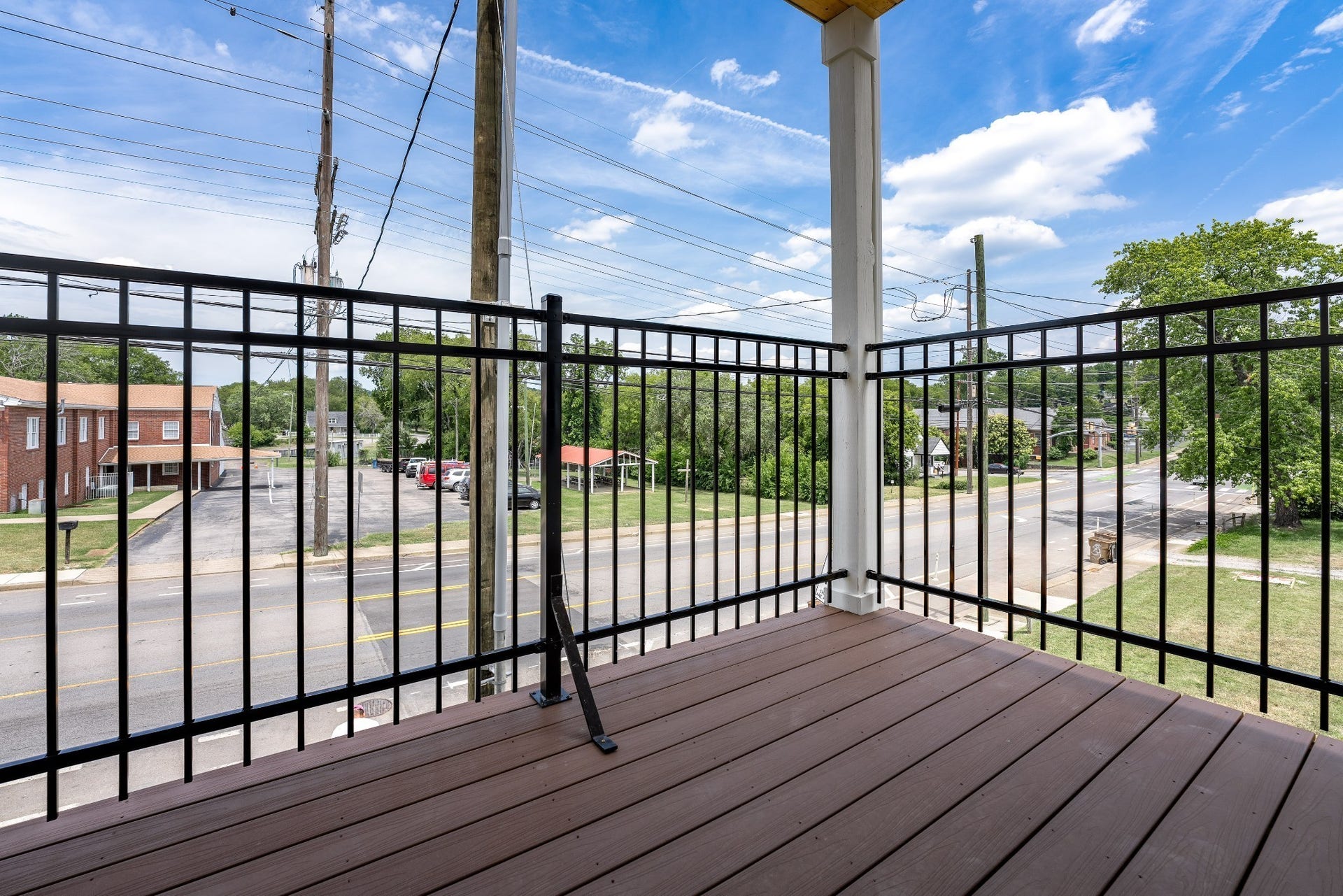 428 E Trinity Ln, #B, Nashville, TN 37207 View from Primary Bedroom Suite Balcony. Convenient local Church across the street. Local shops less than 1 mile each direction of East Trinity. Crema Coffee, Anaconda Vintage Store, several Breweries within walking distance of these homes.