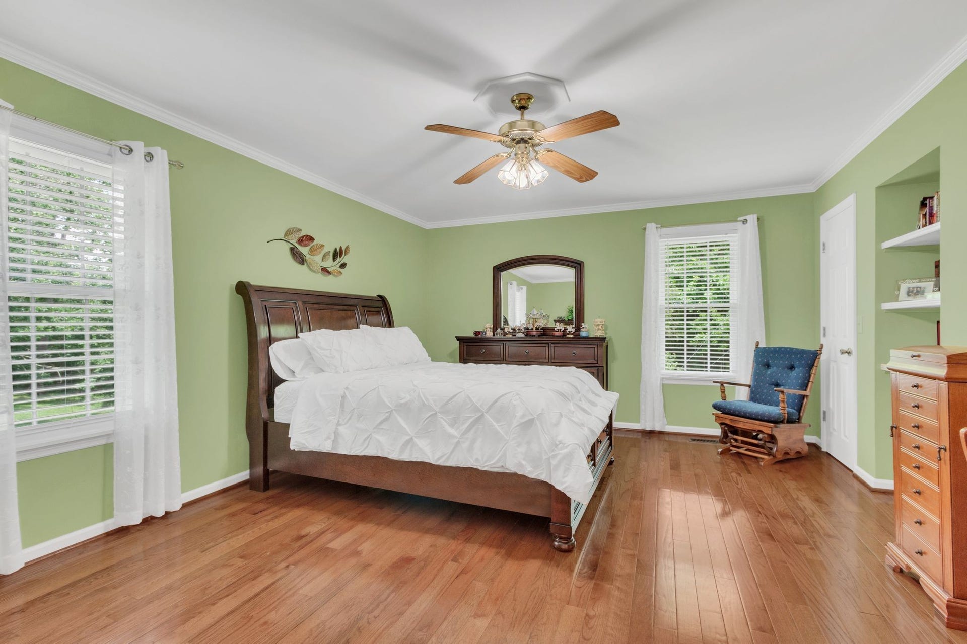 2417 Sowell Mill Pike, Columbia, TN 38401 Master Bedroom with built in shelving and tons of natural light