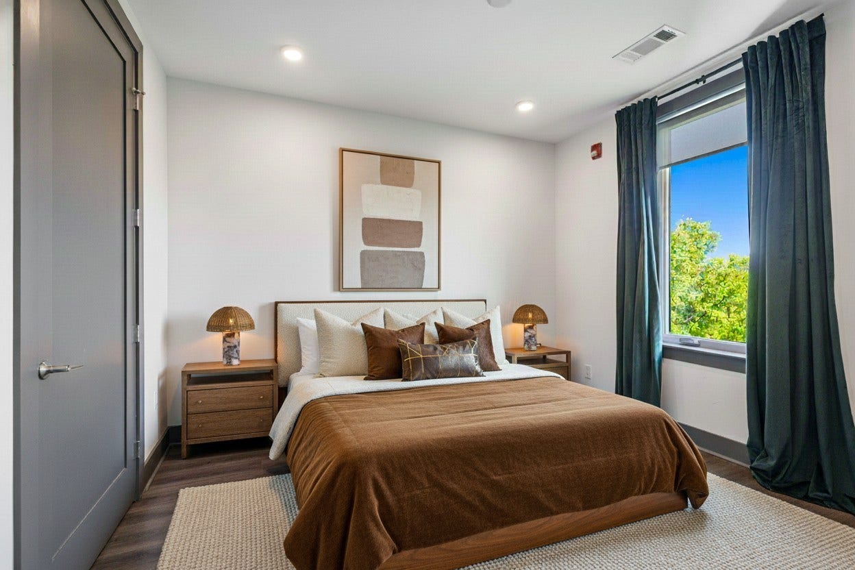 65 Lindsley Ave, #412, Nashville, TN 37210 Virtually staged bedroom.