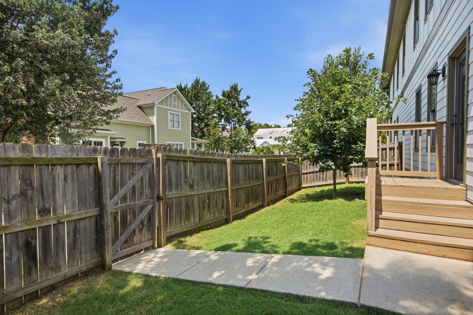 Fenced backyard