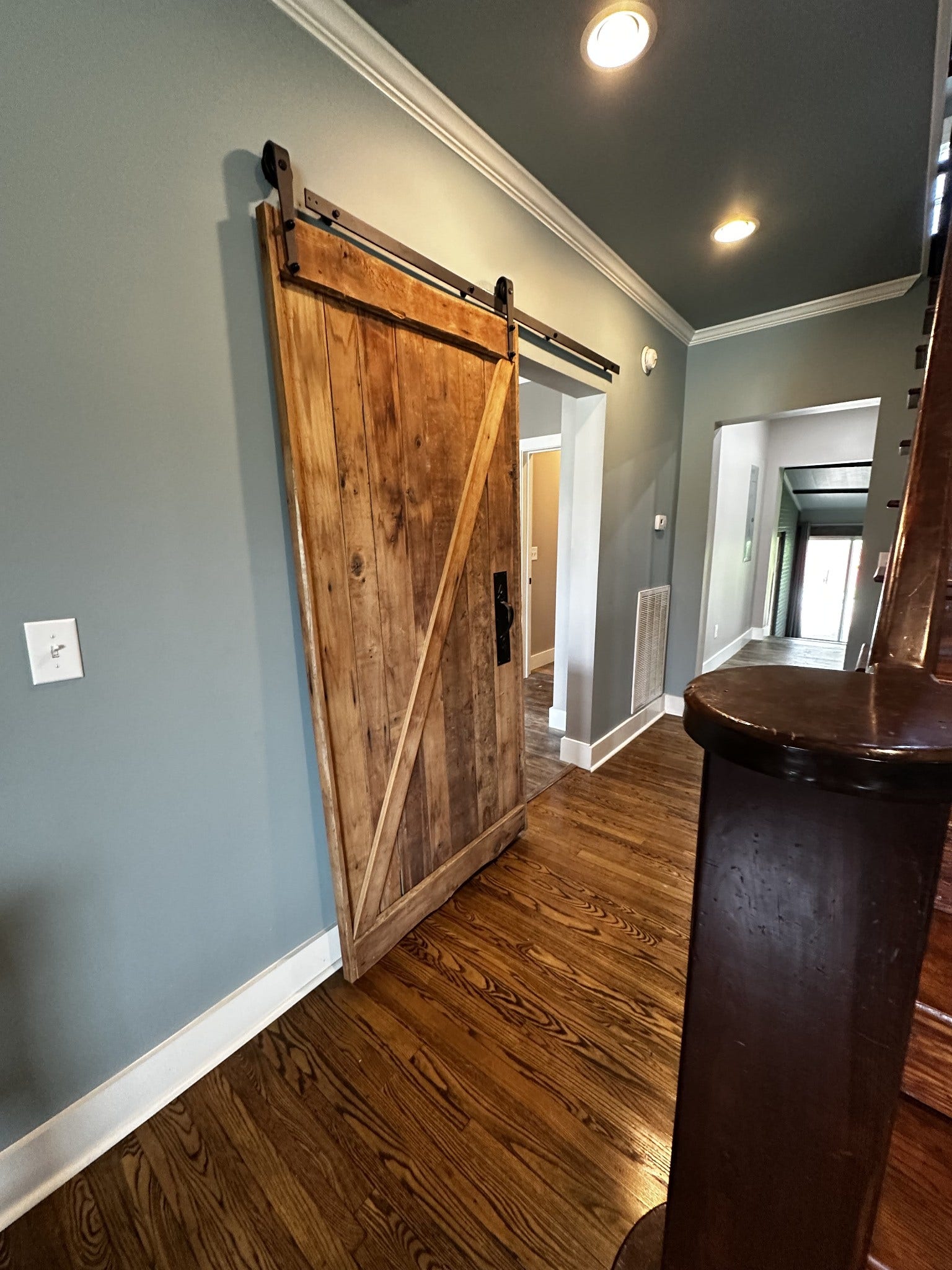 2930 Murfreesboro Hwy, Manchester, TN 37355 Entrance to master bedroom and bath complete with custom built reclaimed barn wood door