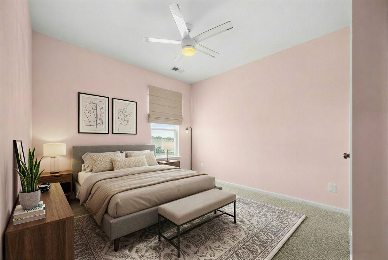 Digitally staged to reflect space options