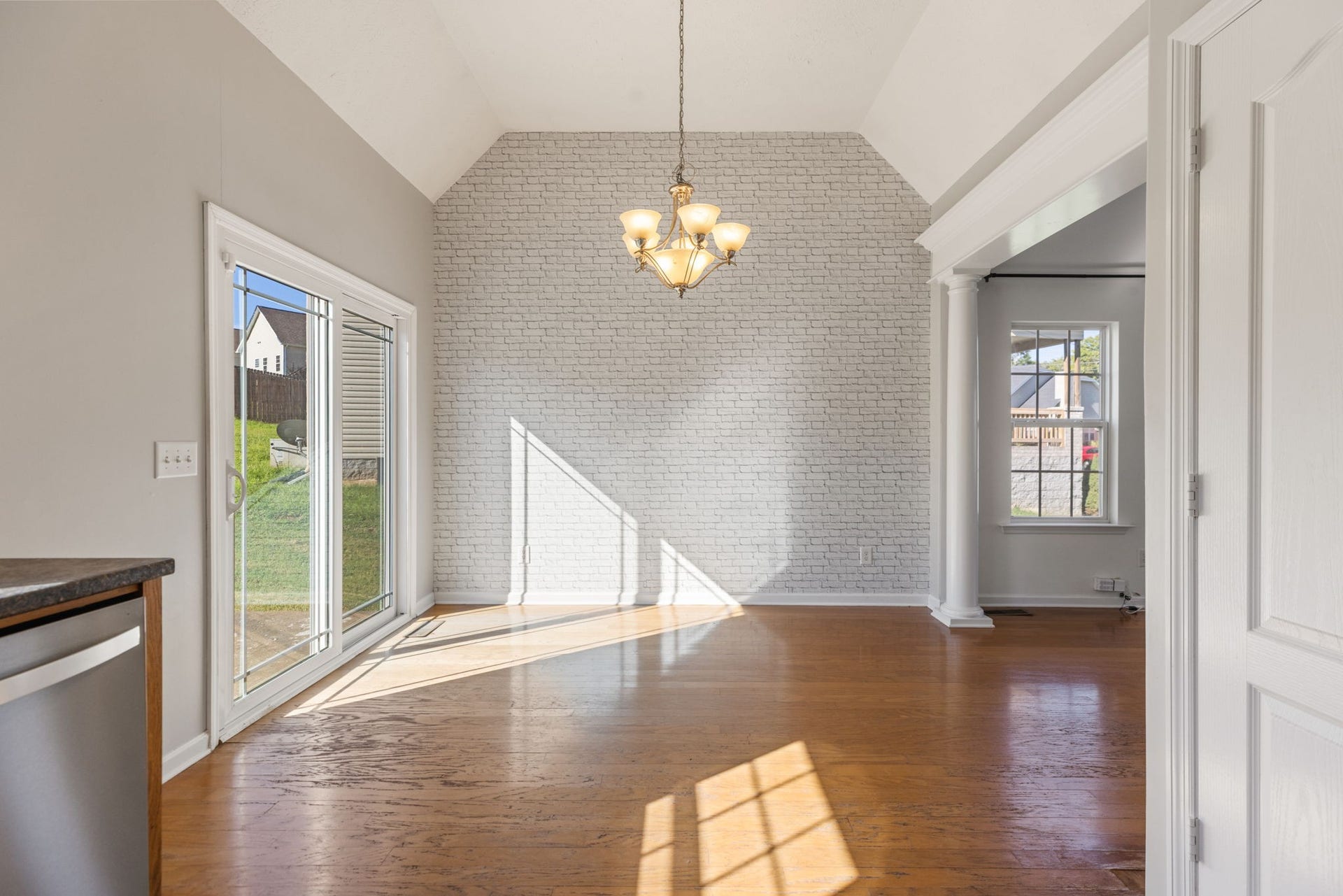 1409 Goodnight Ct, Nashville, TN 37207 Dining area with sliding doors directly to the back patio- great for peaceful evening meals outside