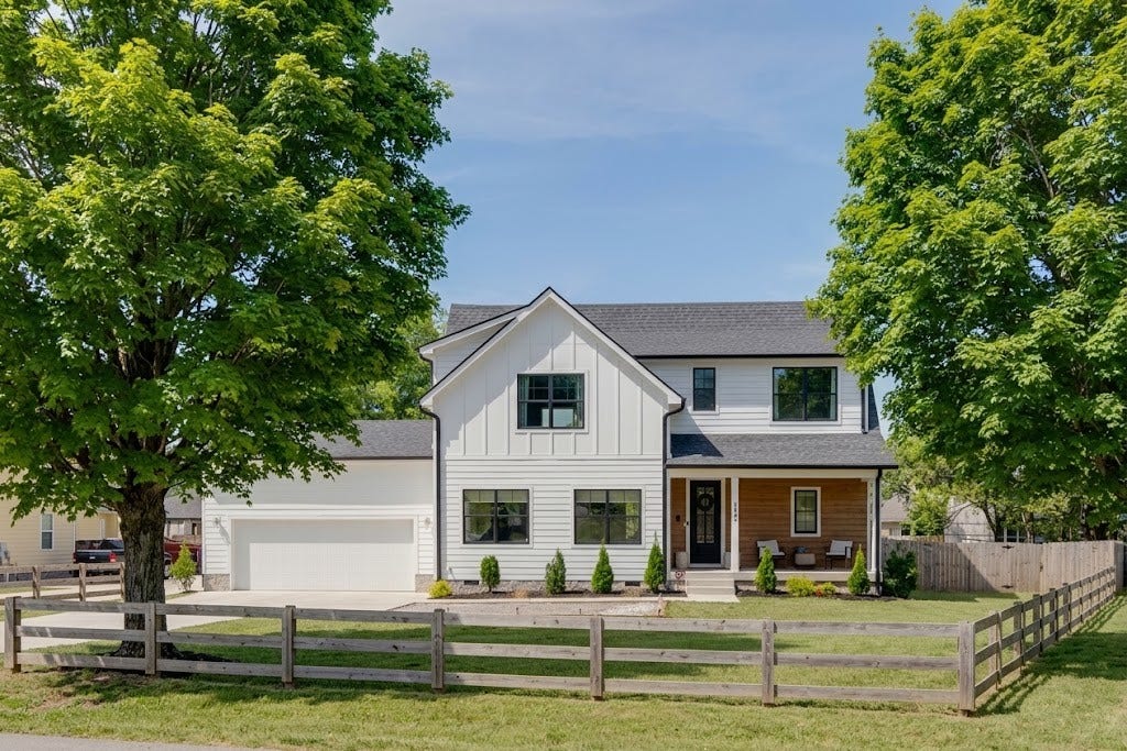 3522 Whites Creek Pike, Nashville, TN 37207 AI Generated image showing a cute front yard fence with trees
