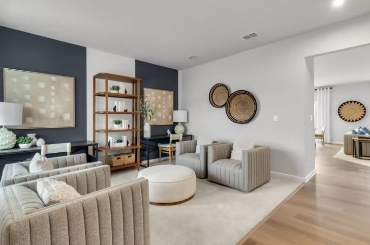 ***Photo is from a previously built Whimbrel model home***

A 1st floor Flex Space is perfect for those that need a home office. You can also use this space for a formal dining room. LVP flooring is included in this space on the home we are building!
