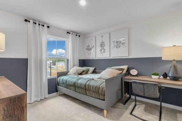 ***Photo is from a previously built Whimbrel model home***

Bedroom #4 is located on the 2nd floor and measures 11' x 11'. A walk-in closet is included with this Bedroom.