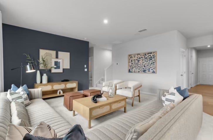 ***Photo is from a previously built Whimbrel model home***

The spacious Great Room is perfect for movie nights are relaxing with friends. Luxury vinyl plank (LVP) flooring is included in the Great Room with this home as well.