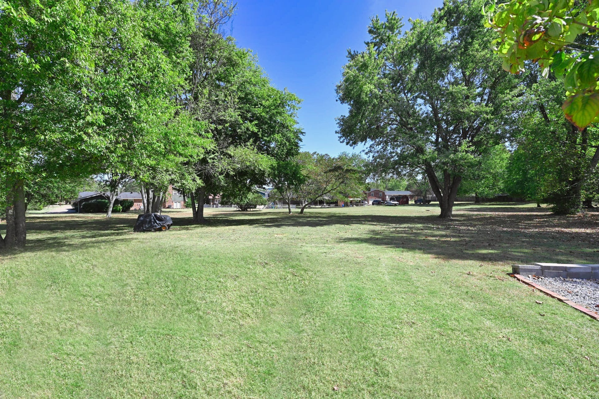 park-like back yard!!!! .86 acres