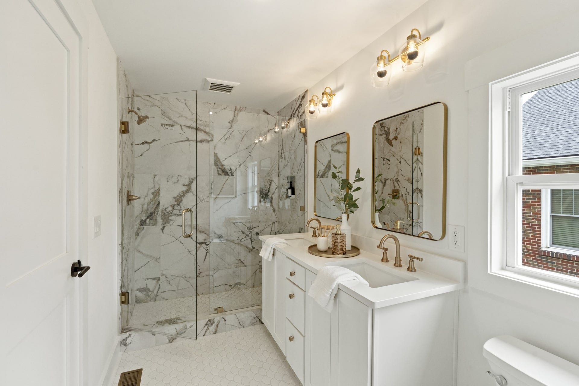Primary bath, double vanities and shower for two anyone?
