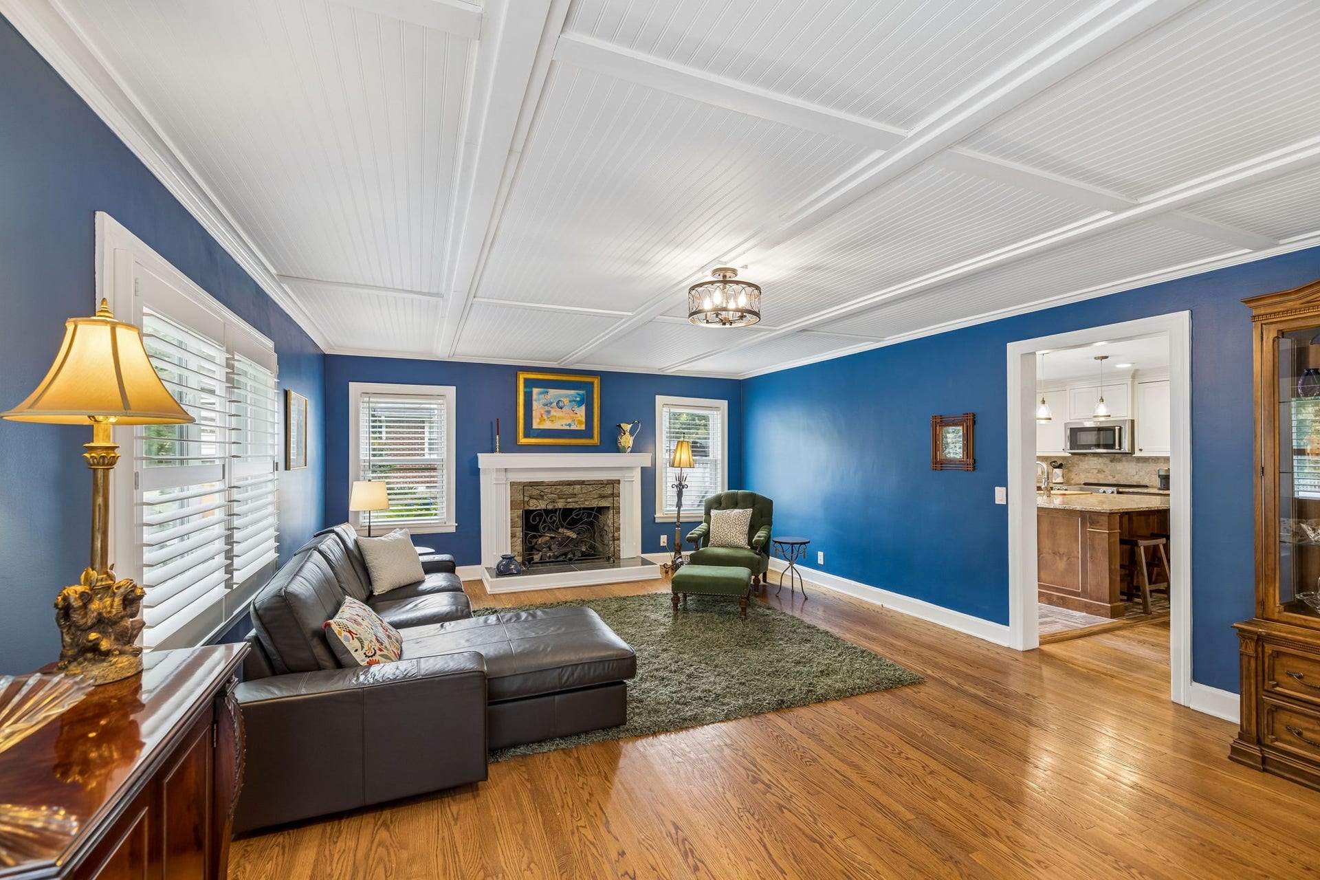 This is the room that makes you want to stay awhile. The beautiful brick fireplace anchors the space, and after being repaired and outfitted with new gas logs, its ready for cozy evenings gathered around the fire.