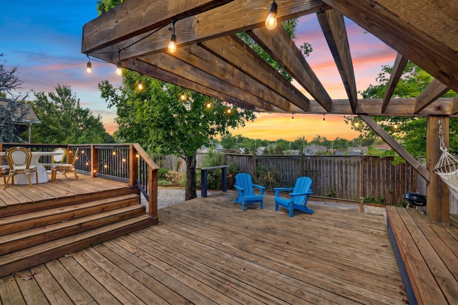 1415 Fatherland St, Nashville, TN 37206 custom pergola with hammock and benches, digitally edited photo