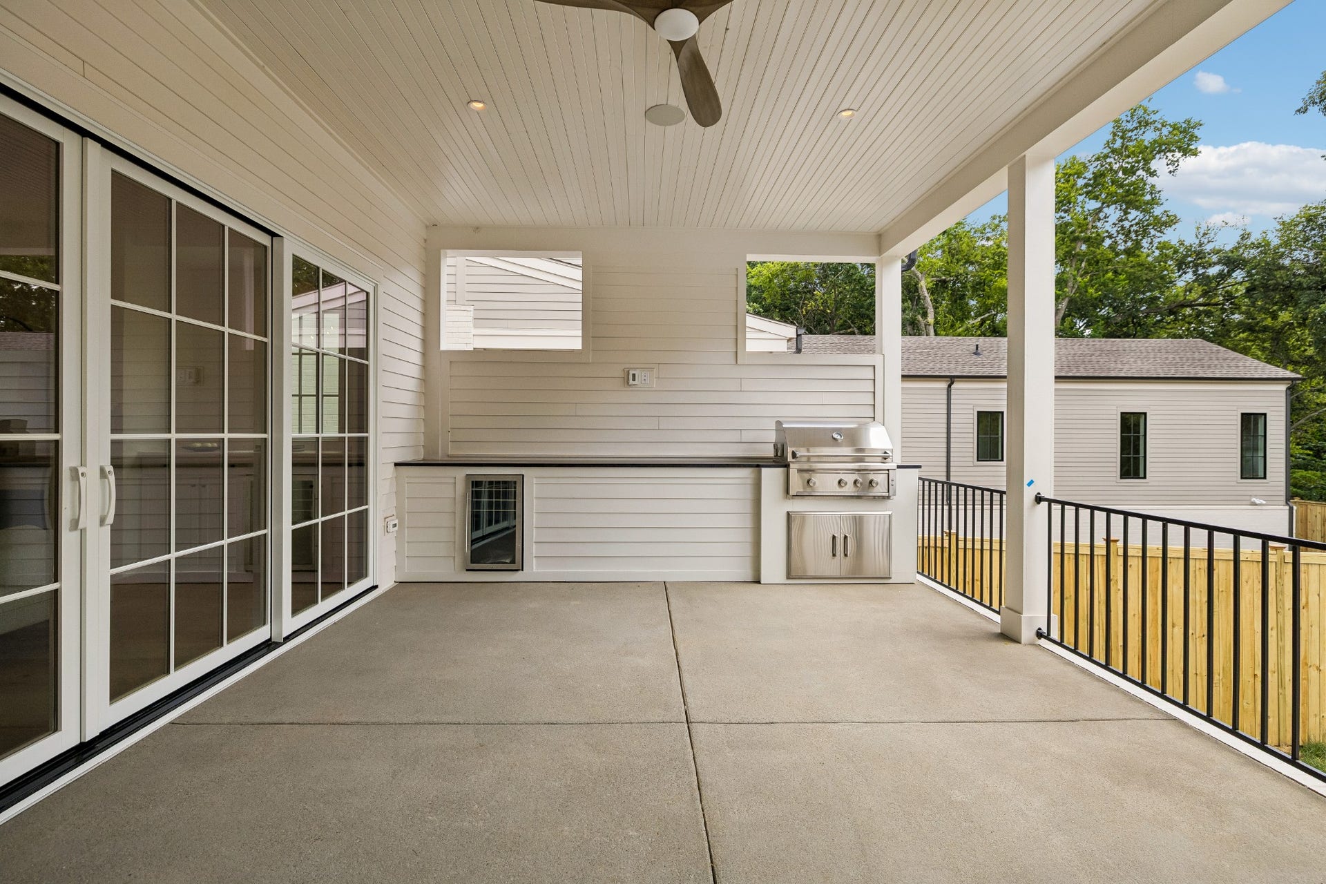 1133 Maplehurst Ln, Nashville, TN 37204 Multiple sets of glass doors create seamless flow between the great room, dining area, and covered porch, making this home exceptionally well designed for entertaining indoors and out.