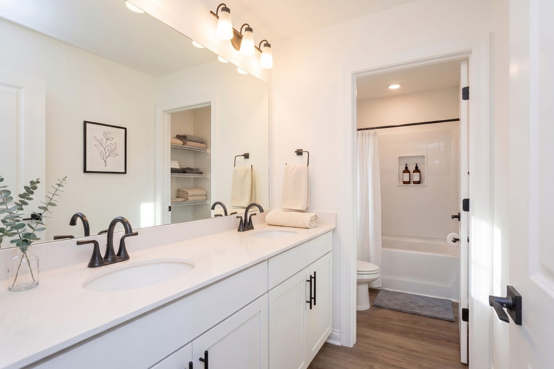 2319 Williamsport Landing, Columbia, TN 38401 2nd floor bath, staged photo from our model home, which is the same floor plan