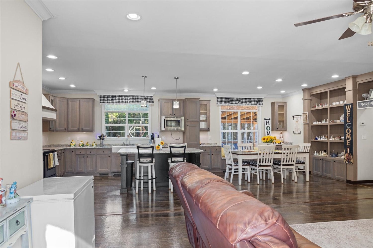 The open floor plan allows for entertaining and gathering