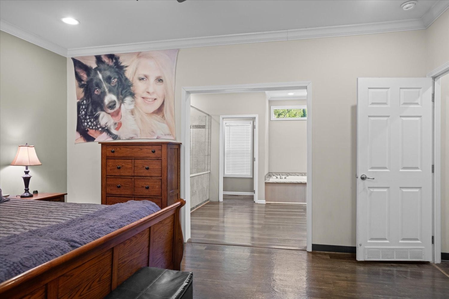 Master suite spans the entire left end of the home