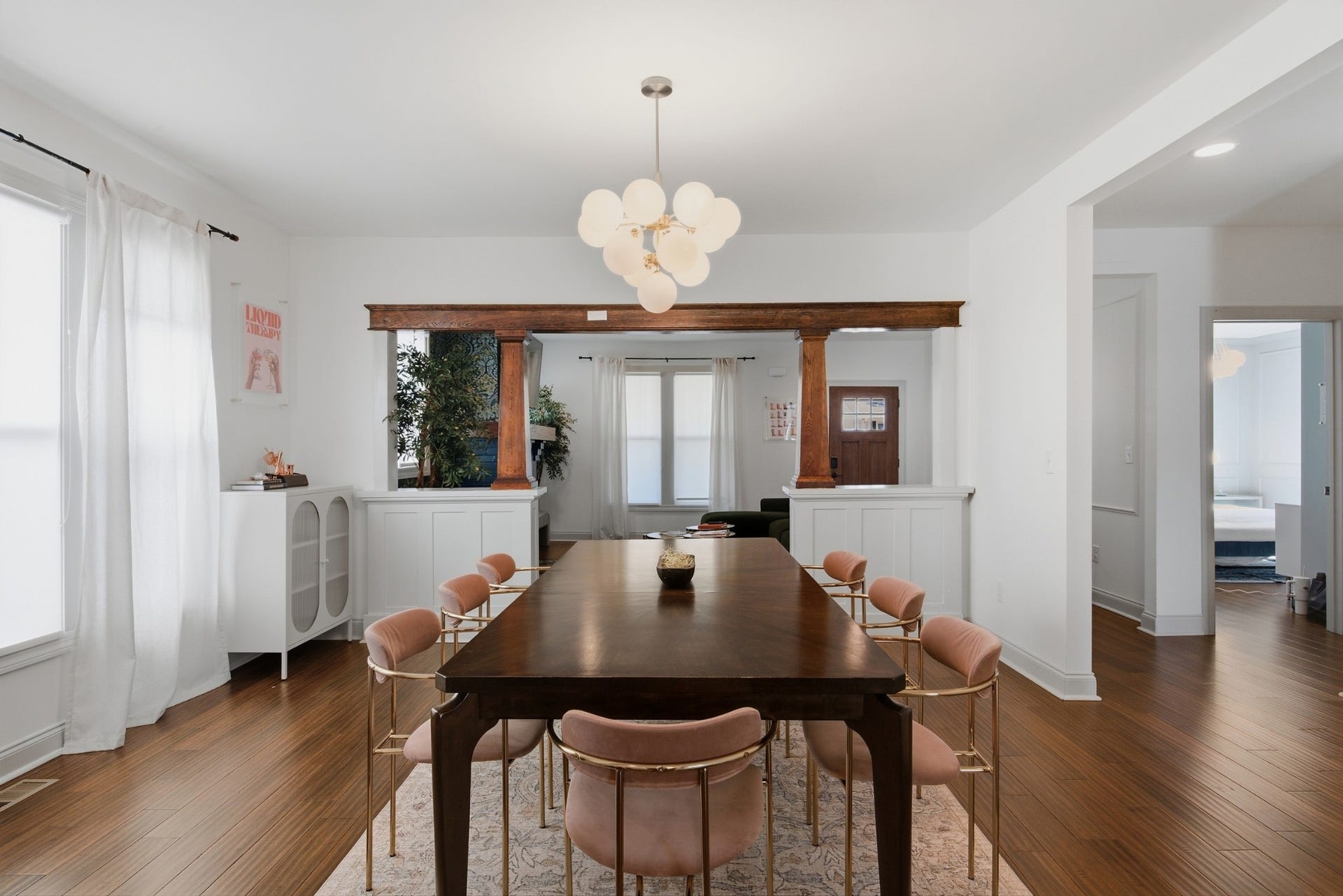 Natural light streams through the windows, bringing warmth and brightness to the space.