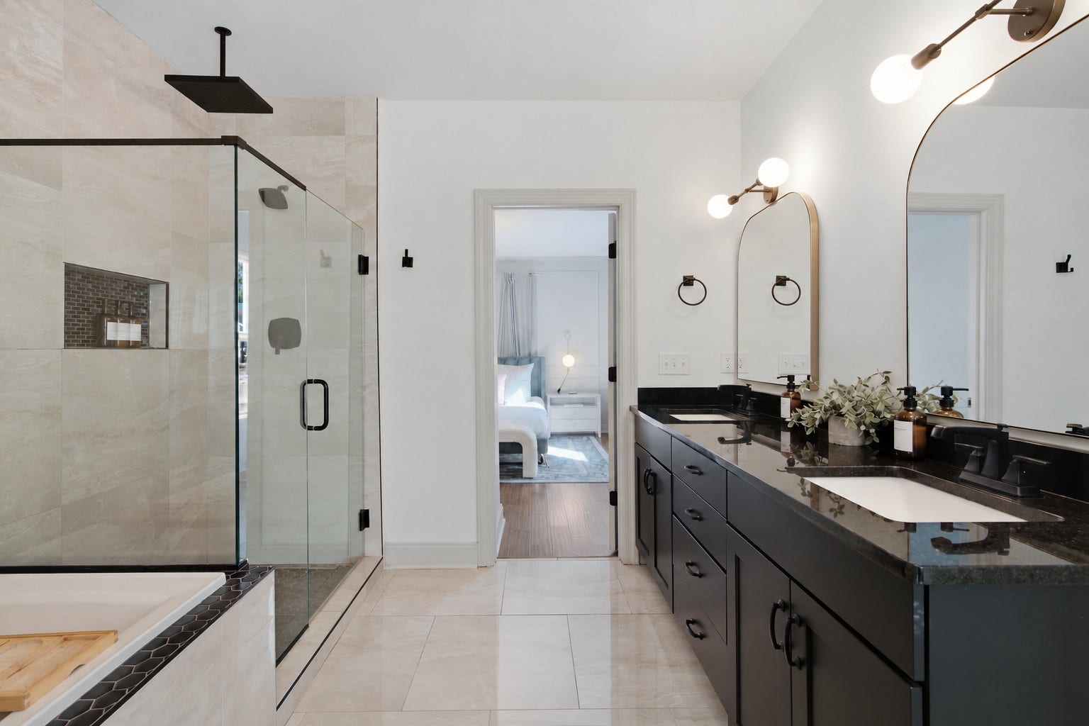Step into the spa-inspired primary bath, designed with relaxation in mind.