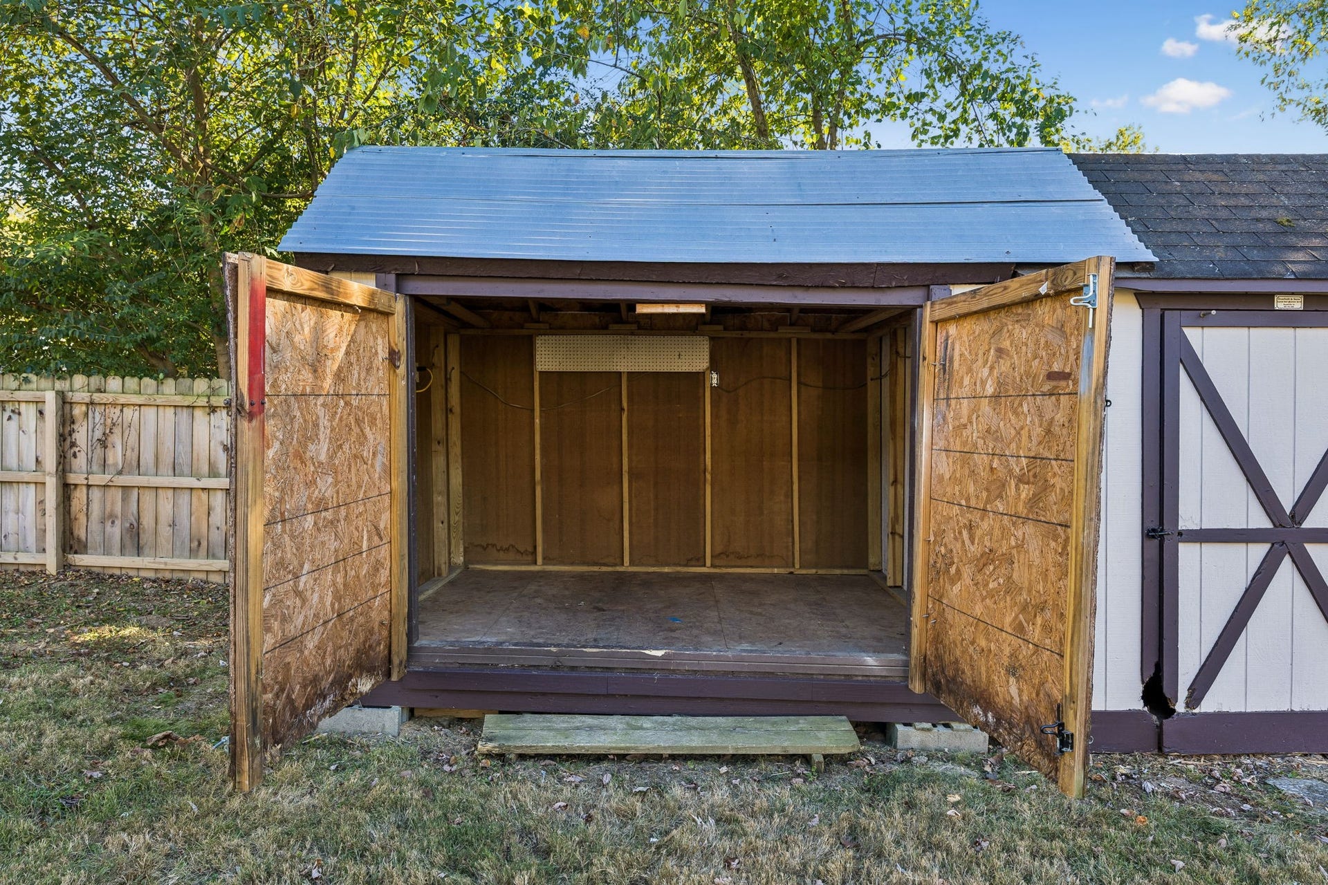 The double wide door is great if you want to store a mower.