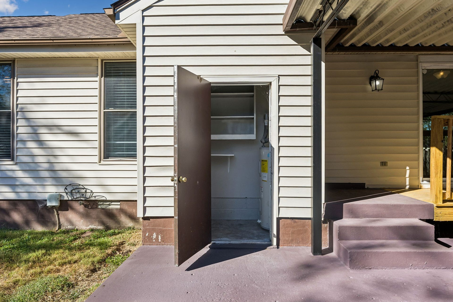 This closet is just off the carport and provides more storage.