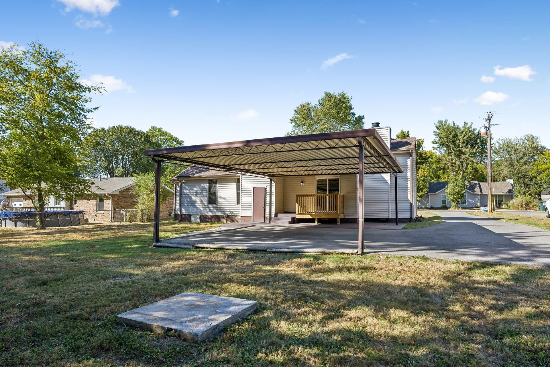 Bring the firepit if you want to have an outdoor fire!  The concrete platform is already here.