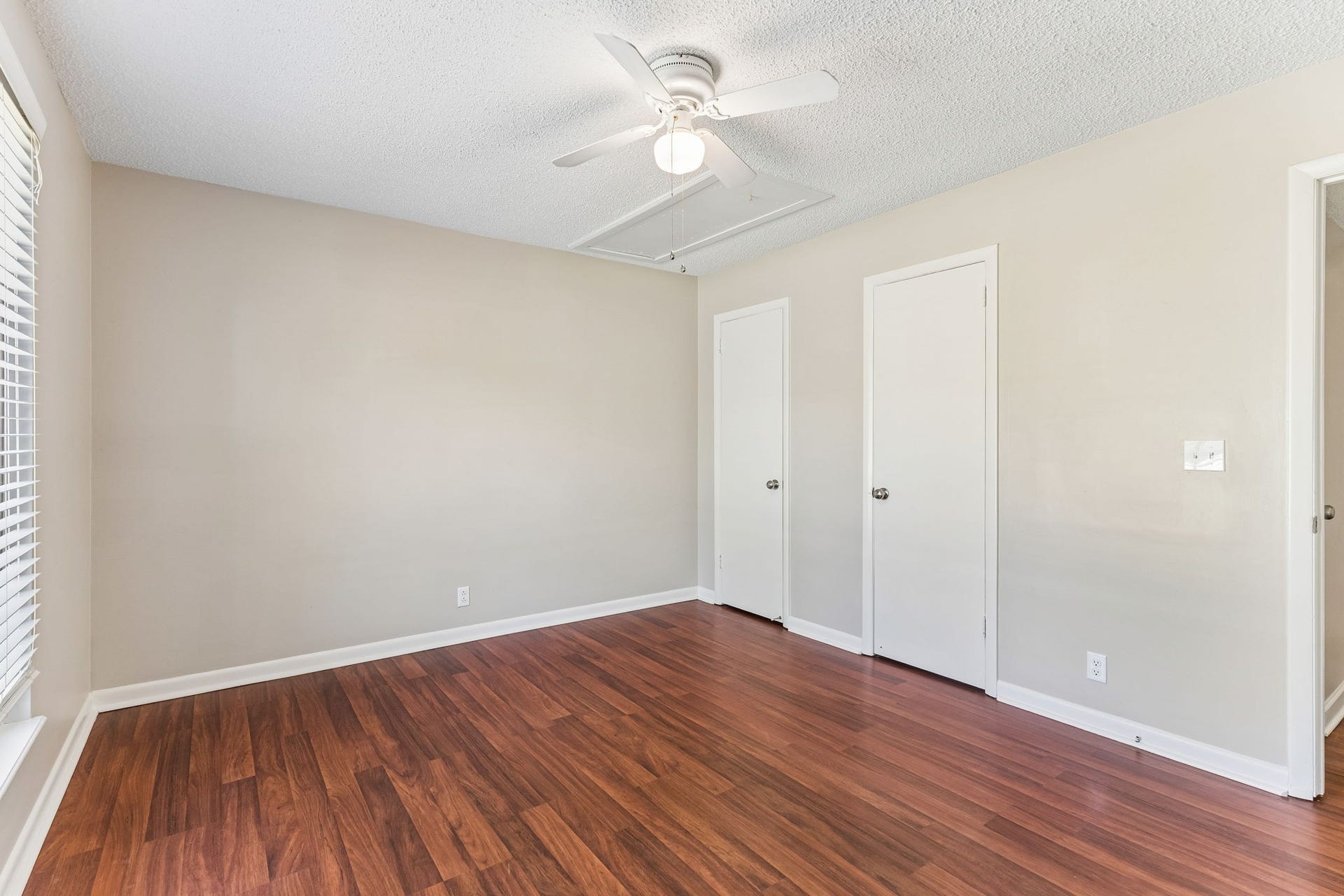 This guest room also has 2 separate closets