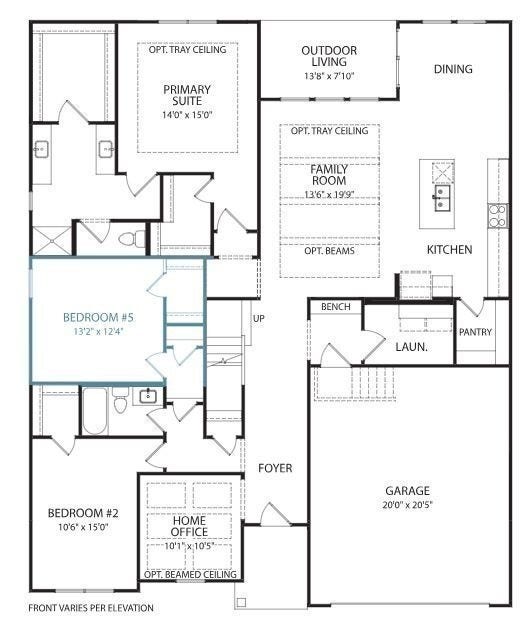 610 Baker Road, Columbia, TN 38401 Optional Bedroom 5 ILO Media Room