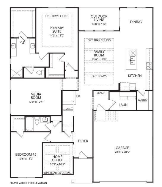 610 Baker Road, Columbia, TN 38401 Wellsley First Floor Plan. Home will be Side Entry