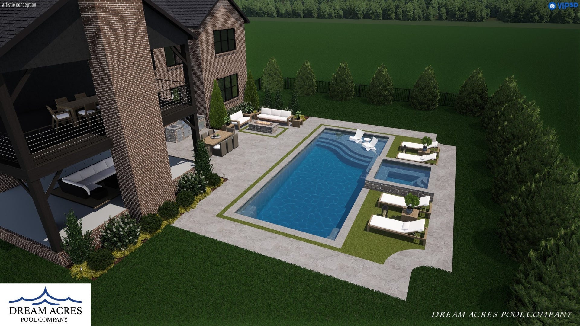 3364 Eslin Ct, Murfreesboro, TN 37130 Future pool concept rendering showcasing the outdoor living potential of this property. Pool not included.